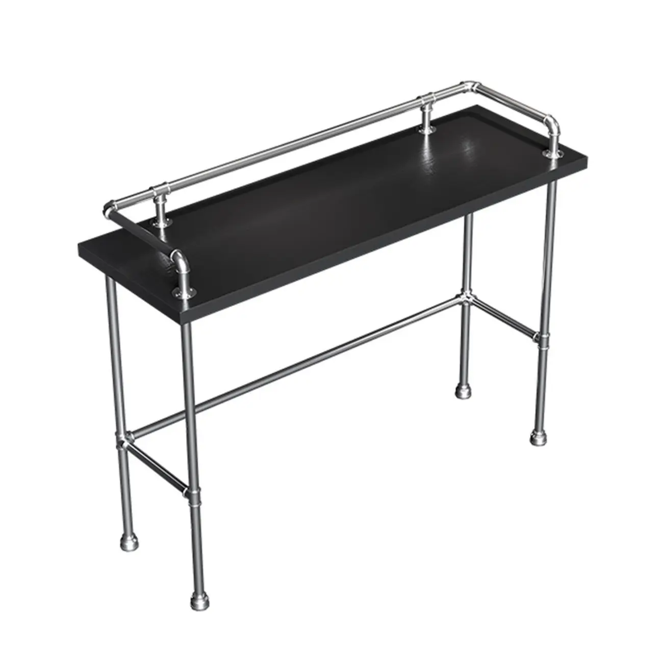 Old School Coal Hardwood Pub Table with Foot Support