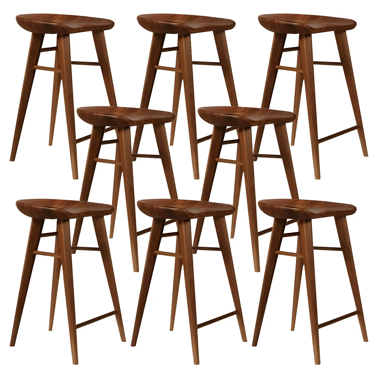 Counter Height Modern Wood Backless Bar Stool