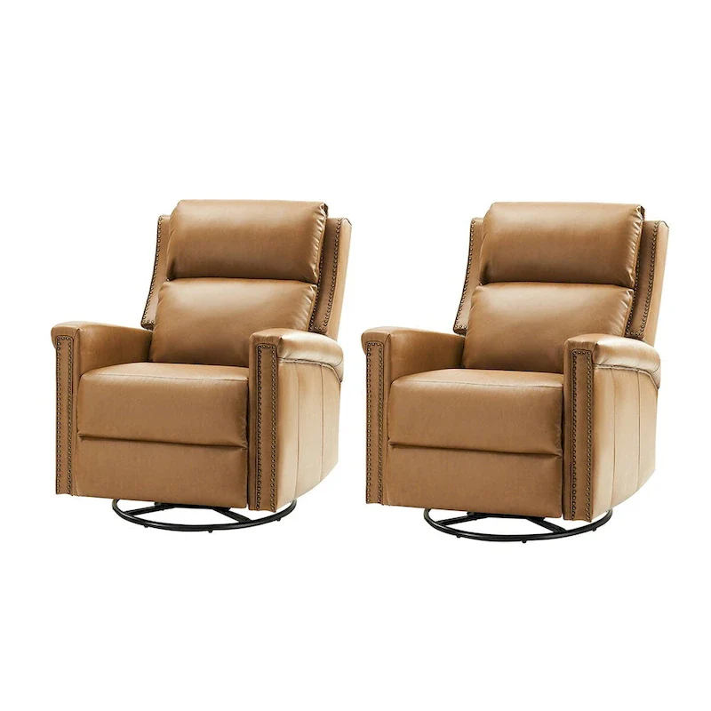 Tobias Traditional Swivel And Rocker Power Recliner Set of 2 by HULALA HOME
