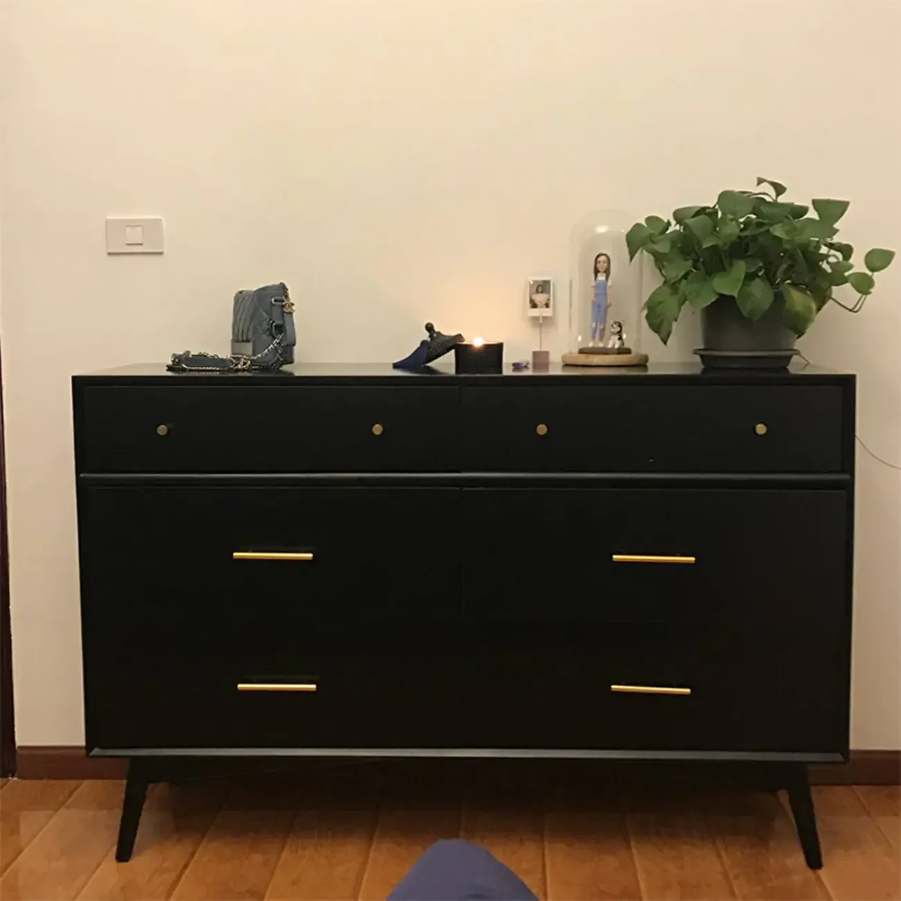 Industrial Wooden Dresser with 6-Drawers