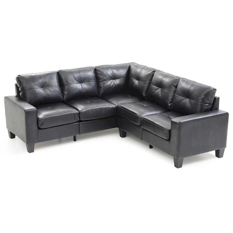Newbury 82 in. W 2-piece Faux Leather L Shape Sectional Sofa - 32L x 82W x 35H