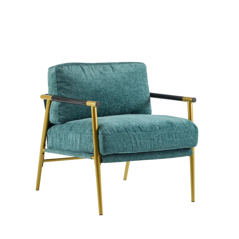 Varsts Modern Upholstered Accent Chair with Wood Frame, Emerald by Christopher Knight Home
