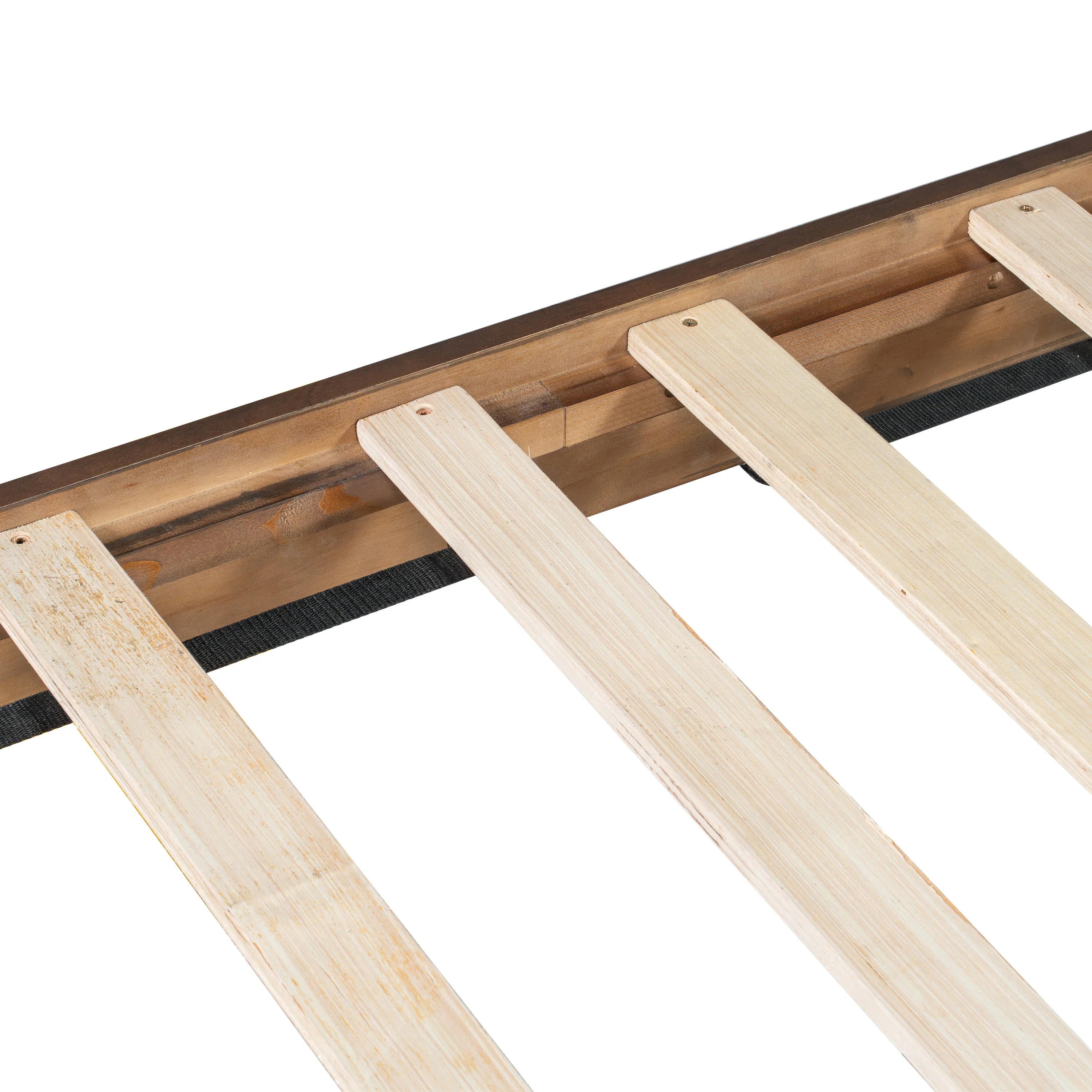 Mid Century Modern Wood and Upholstered Bedframe