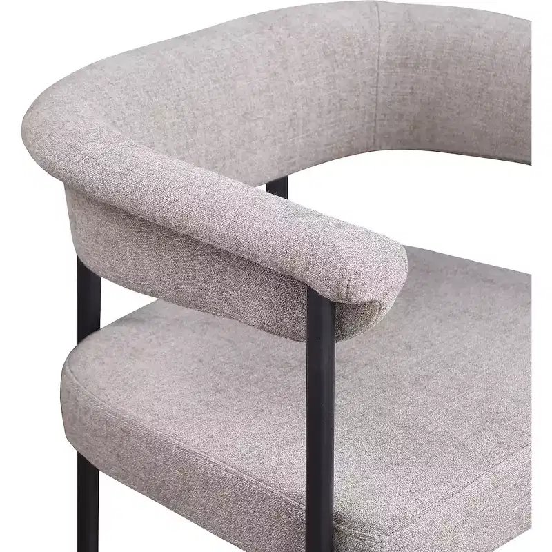 Meridian Furniture,Malin Taupe Linen Textured Fabric Counter Stool, Set of 2