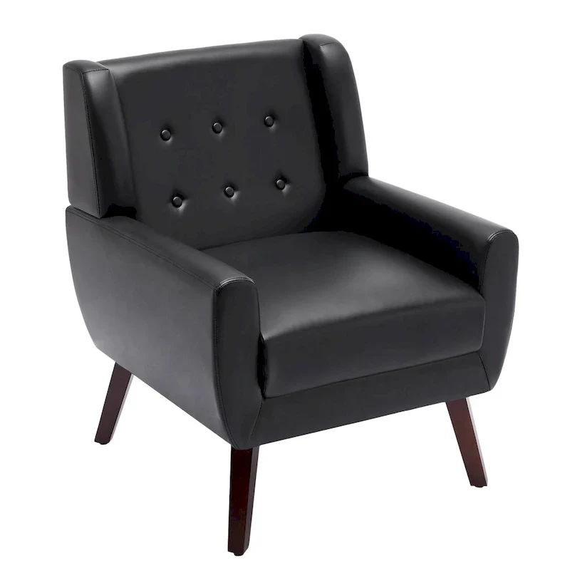 PU Leather Accent Chair Living Room Upholstered Armchair
