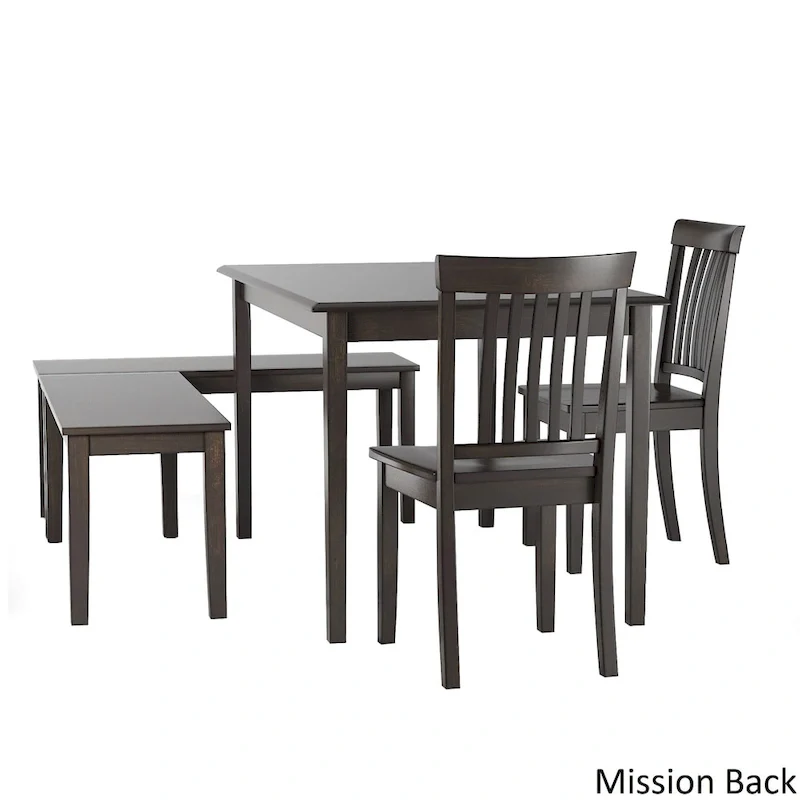 Wilmington II Rectangular Antique Black Breakfast Nook Set by iNSPIRE Q Classic