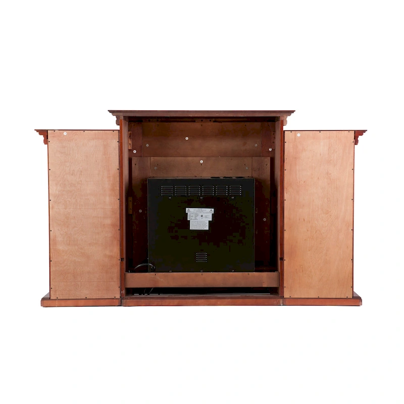 SEI Furniture Gracewood Hollow Womack 70-inch Mahogany Electric Fireplace with Bookshelves - N/A