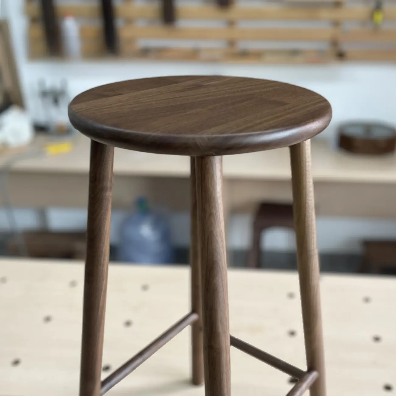 Bar Height Footrest Wood Modern Backless Bar Stools