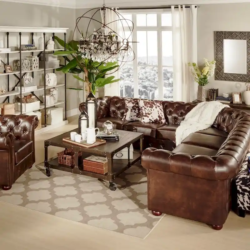 Knightsbridge Chesterfield L-shaped Sectional by iNSPIRE Q Artisan