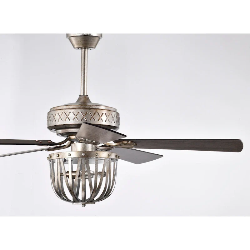 Emani 52 Inch Brushed Antique Silver Finish Ceiling Fan with Remote
