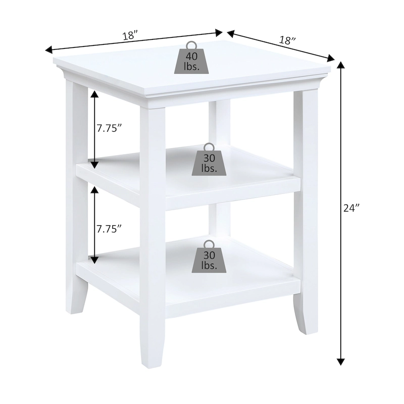 Convenience Concepts Tribeca End Table with Shelves