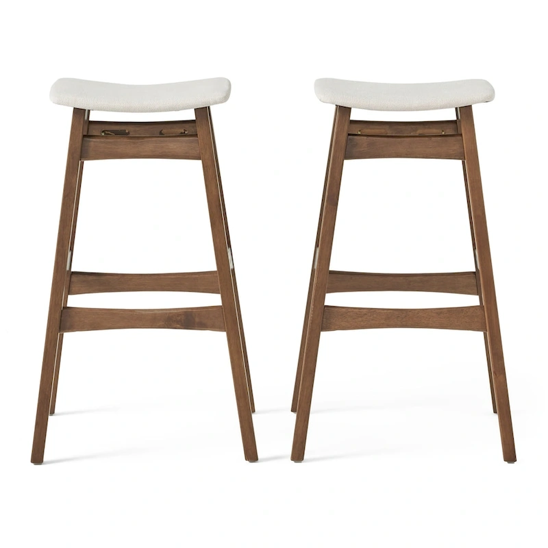 Emmaline Natural Finish Bar Stool (Set of 2) by Christopher Knight Home - N/A