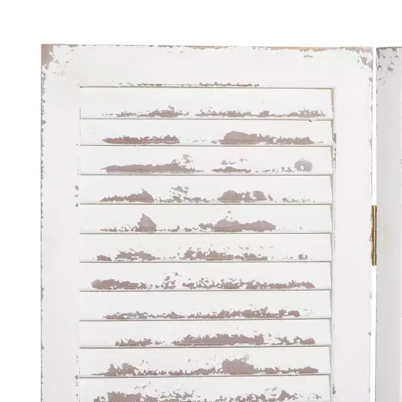 Farmhouse Wood Room Divider Screen Cream - Olivia & May