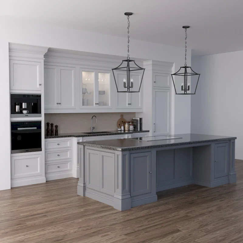 Hunter 15  Laurel Ridge 4-Light Lantern Pendant - Kitchen Island, Dining Room, Entry - Candle, Modern Farmhouse, Industrial