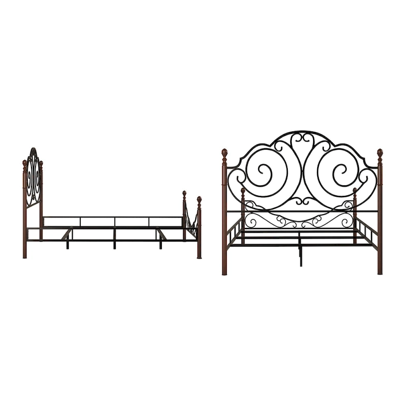 Cesky Graceful Scroll Bronze Metal Bed