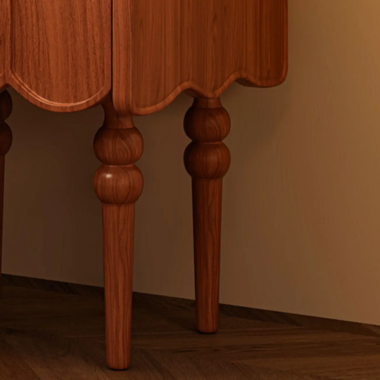 Narrow Modern Wood Nightstand with Drawer