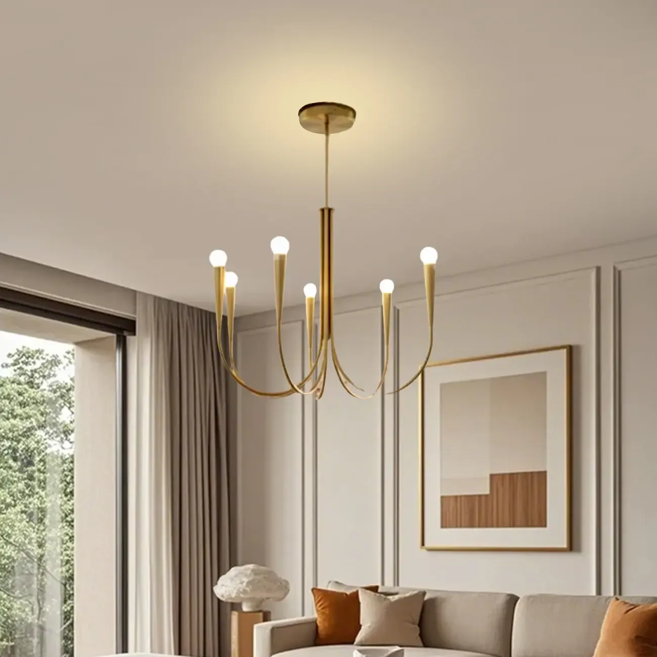 Mid-Century Branch Ceiling Chandelier with Adjustable Height