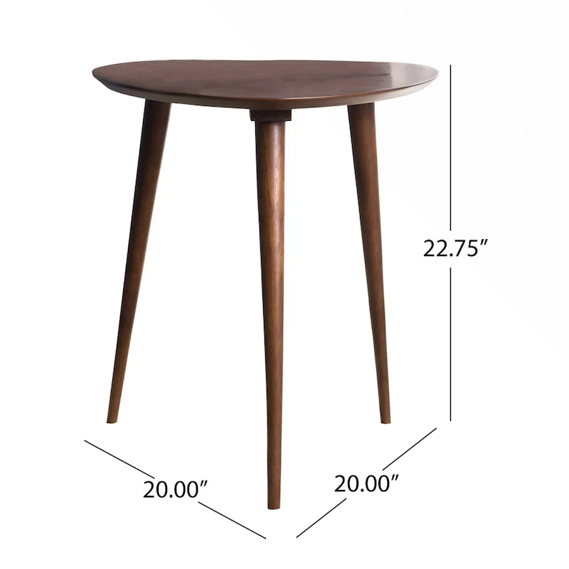 Mid-Century Wood End Table - 20 L x 20 W x 22.75H
