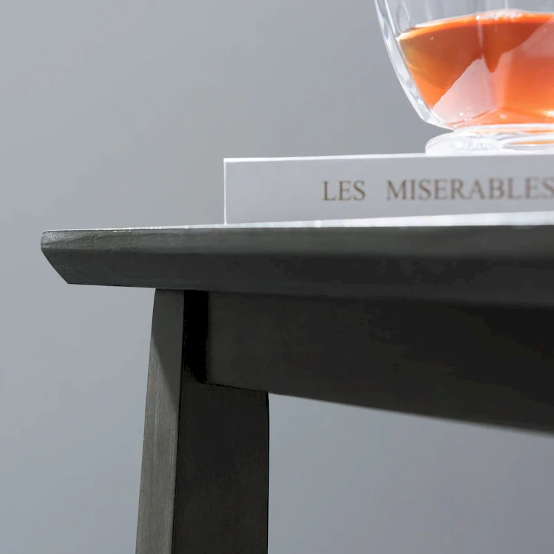 Wedge Side Table – Grey, Solid Wood, Single