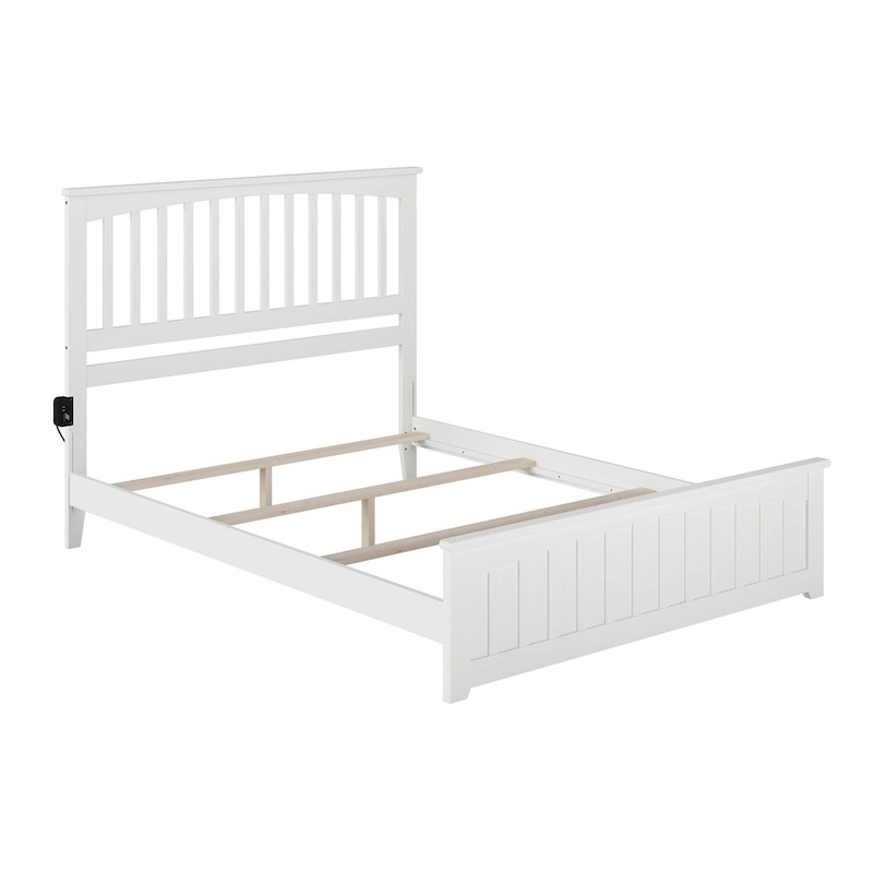 Mission Queen Foundation Bed Frame with Matching Footboard in White