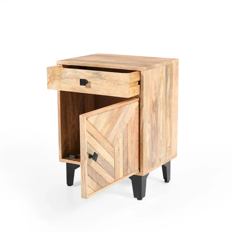 Christopher Knight Home - Harper Handcrafted Natural Finish Solid Wood Nightstand with Drawer
