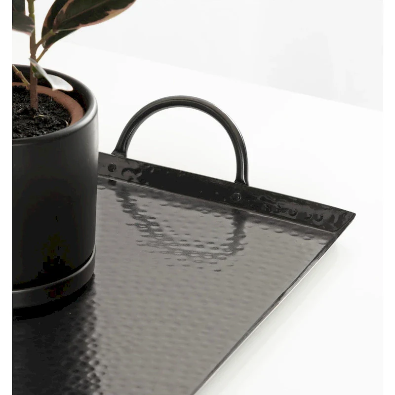 Kate and Laurel Sanzo Hammered Rectangle Metal Tray