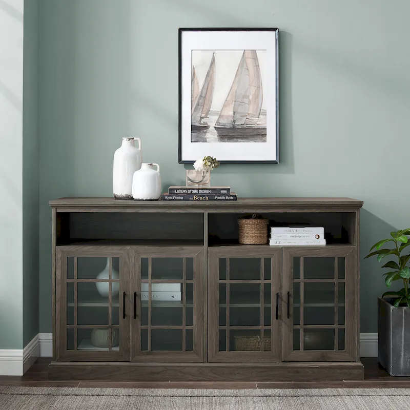 Middlebrook 58-inch Framed Glass 4-Door TV Stand
