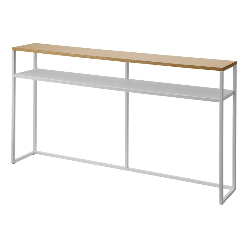 Yamazaki Home Long Console Table - Two Styles, Steel, Shelf, Holds 11 lbs - L 8.07 x W 49.61 x H 25.59 inches