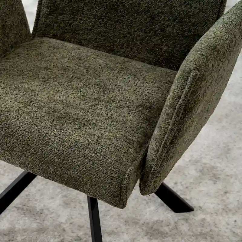 Modern Upholstered Dining Chairs with Swivel Metal Legs