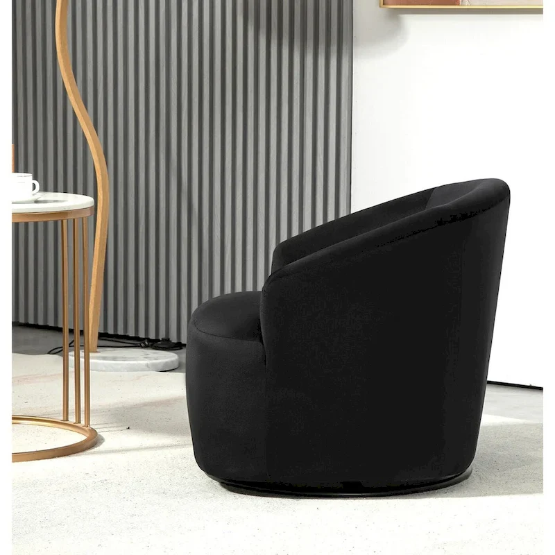 Modern Velvet Upholstered Swivel Accent Chair