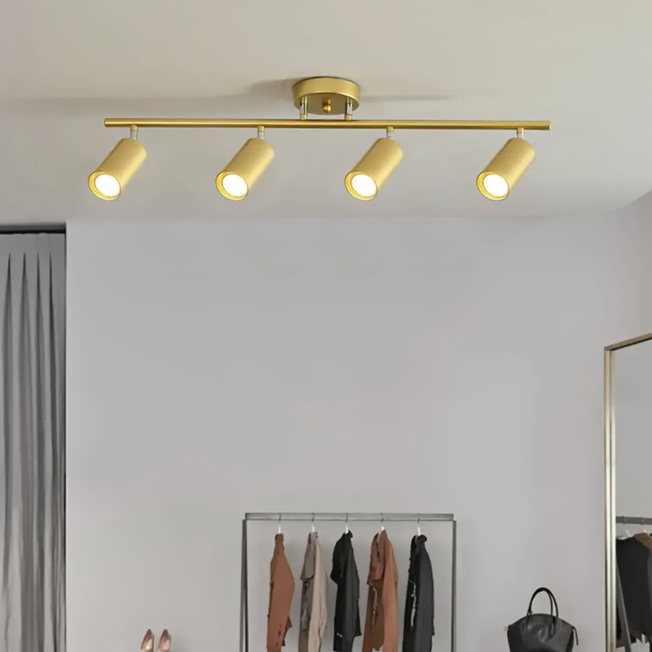 Modern Cylinder Semi-Flush Mount Metal Track Light