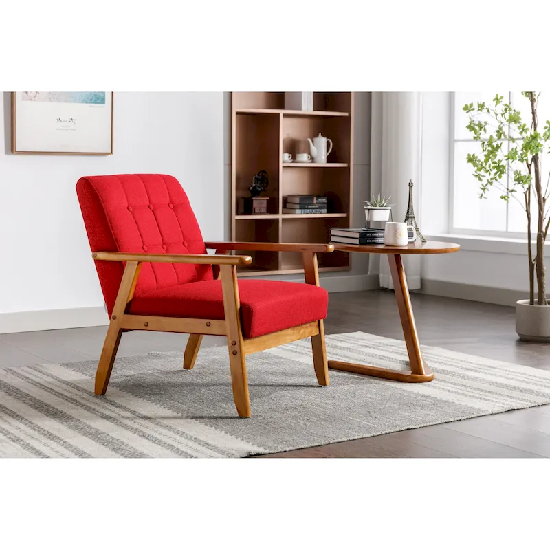 28.74 Tufted Accent Chair with Solid Wood Frame