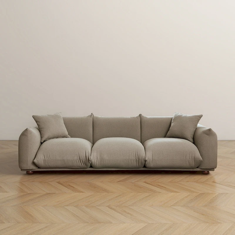 Arten Mid-Century Modern Luxury Boucle/Velvet Couch