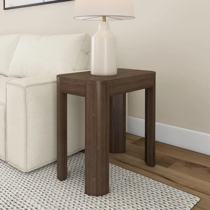 Plank and Beam Contour Rectangular Side Table - 25