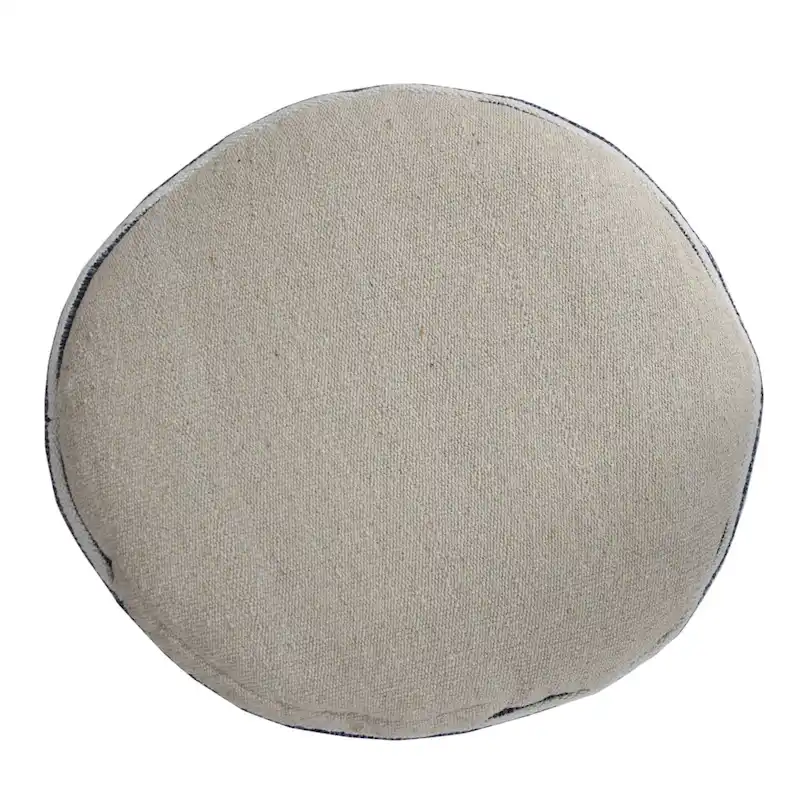 18 Blue and White Striped Round Pouf Ottoman