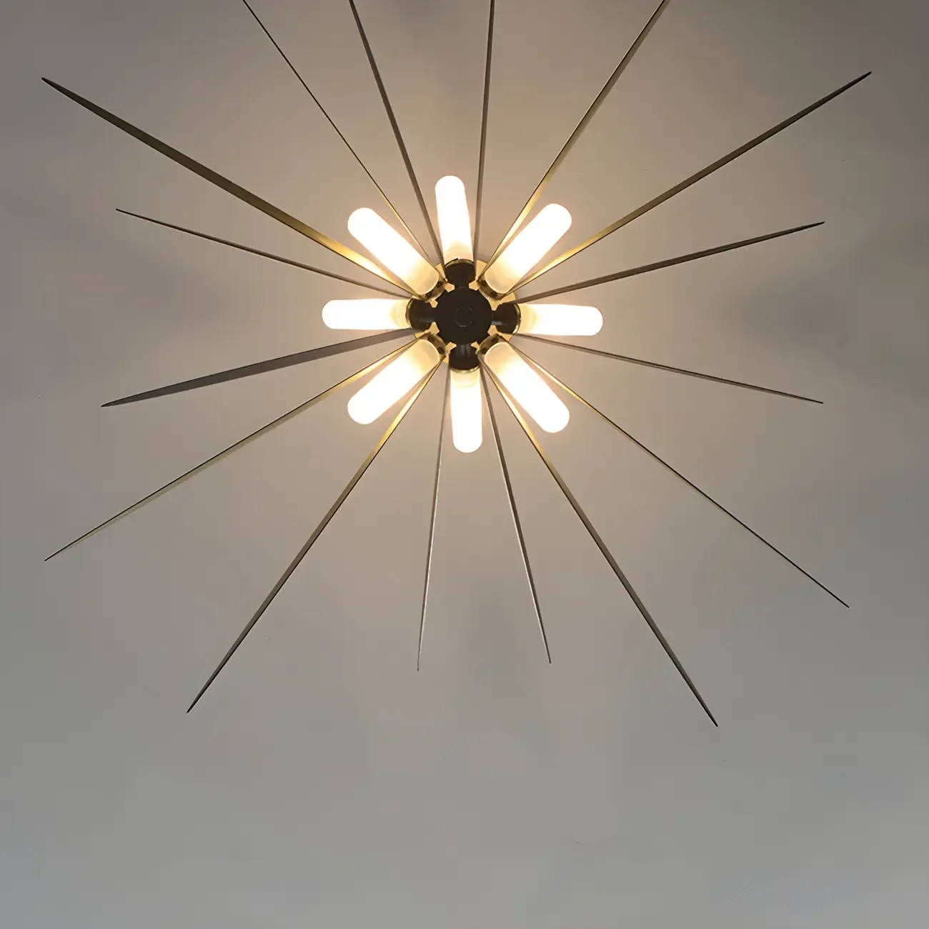 Modern Metal Sputnik Starburst Chandelier Adjustable Downrod