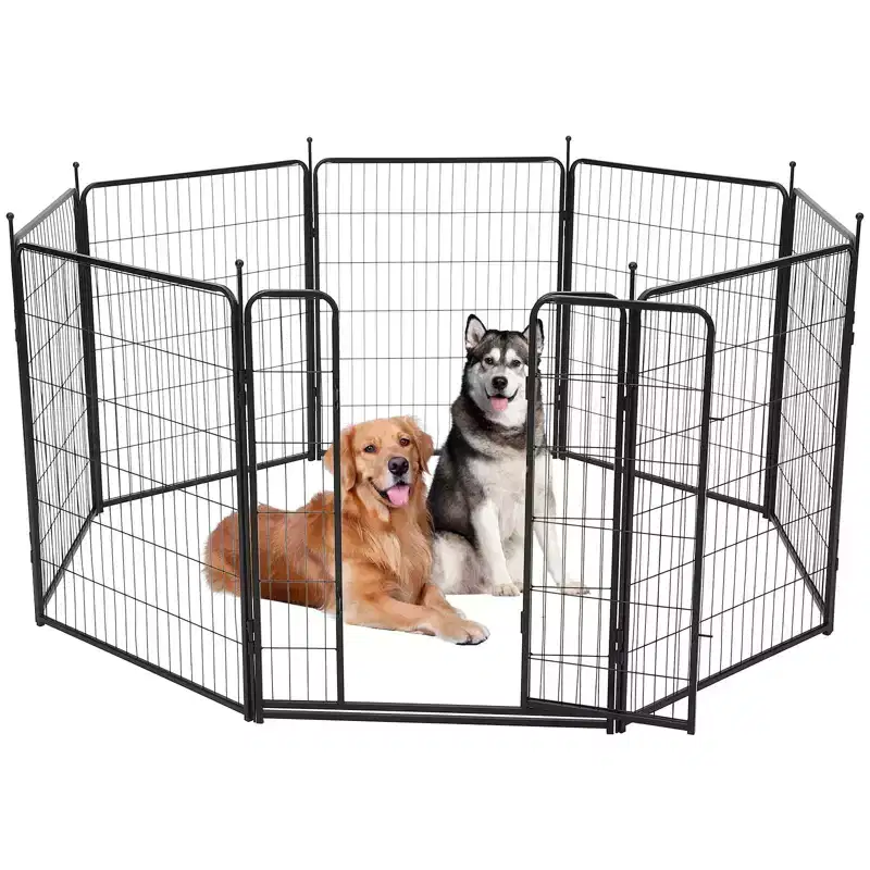 Dog Playpen, Pet Playpen - Heavy Duty Metal Indoor/Outdoor Pet Exercise Pen Wide Door Low Threshold Portable for RV Camping Garden