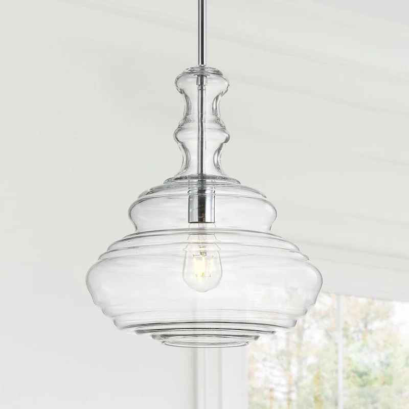 Monkey 13.37  Glass/Metal LED Pendant, by JONATHAN Y