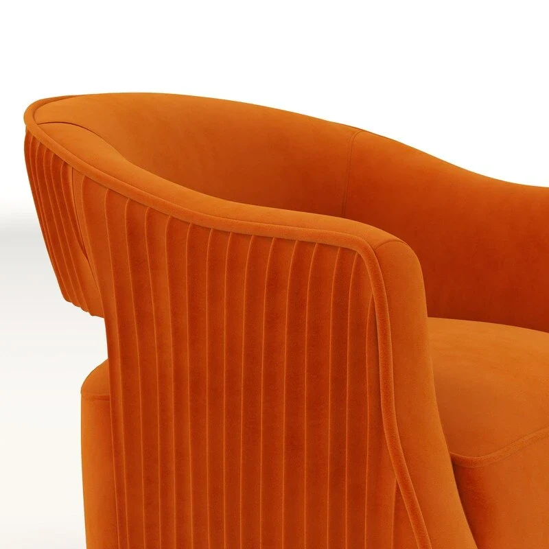 SEYNAR Modern Glam Velvet 360 Degree Swivel Open-Back Accent Armchair