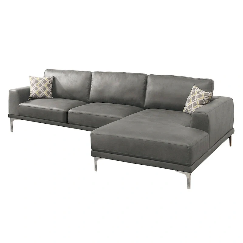 Poundex Furniture 2 Piece Leather Sectional Set