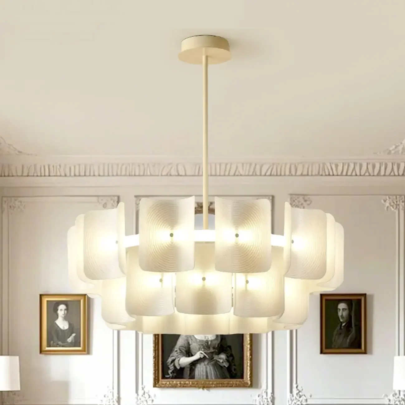 Modern LED Fingerprint Chandelier with Third-Gear Dimming