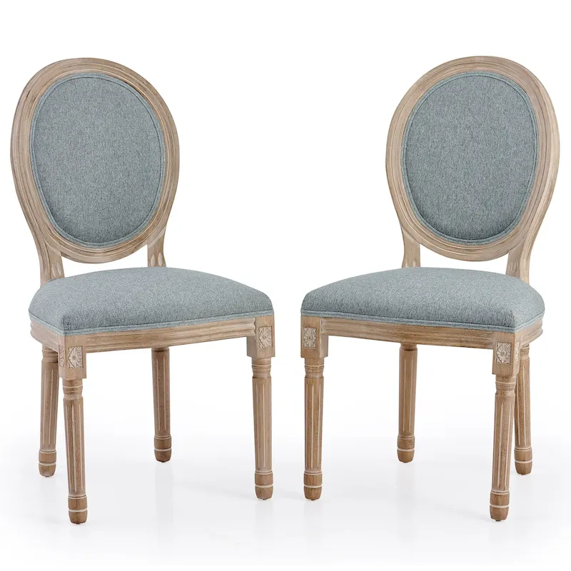 CO-Z King Louis XVI Upholstered Dining and Side Chairs, Set of 2
