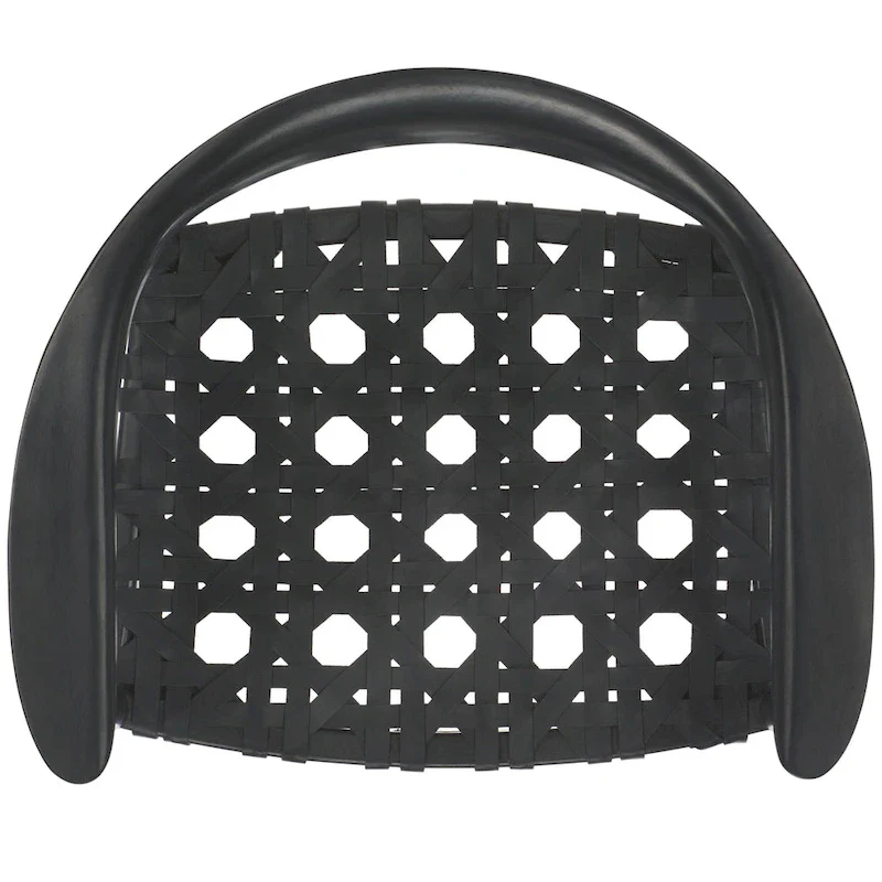 SAFAVIEH Birtie Woven Leather & Solid Wood Accent Chair (Fully Assembled) - W25 x D22 x H22 - 25Wx22Dx22H