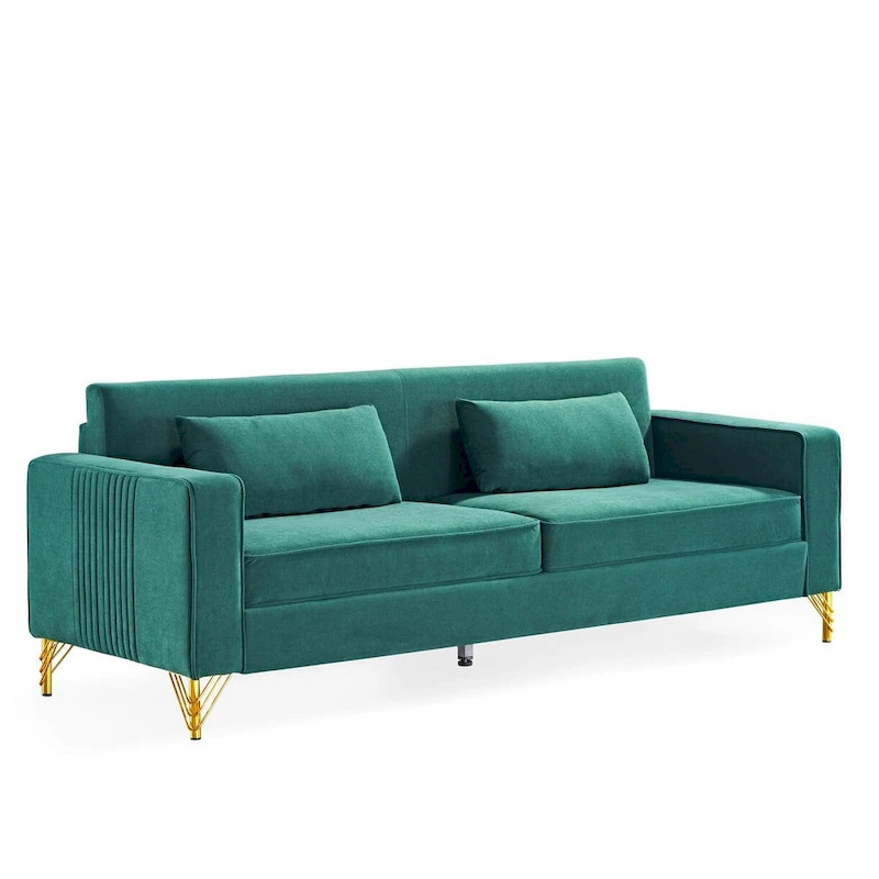 Modern Velvet Upholstered Living Room Sofa