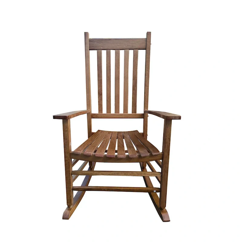 Brown 26.38 High Back Rocking Chair with Wood Frame