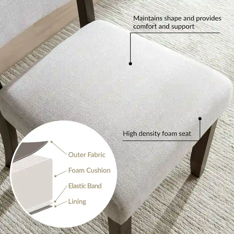 Leick Home Upholstered Back Dining Chair with Wood Base Set of 2