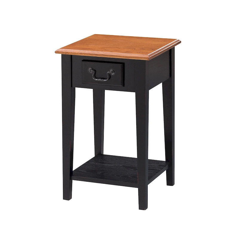 Leick Home One Drawer Square Side Table with Shelf