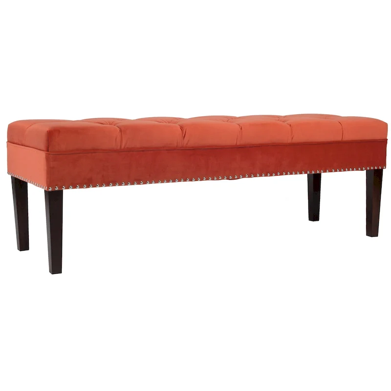 Mid Century Modern Tufted Upholstered Living Room Bench