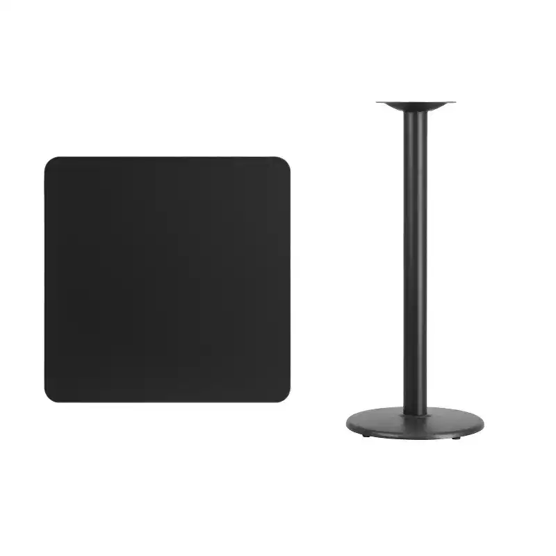 Emma and Oliver 30 Square Laminate Table Top with 18 Round Bar Height Table Base