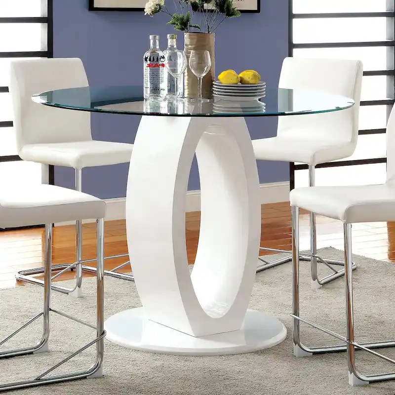 48-inch High-gloss Round Counter Height Table